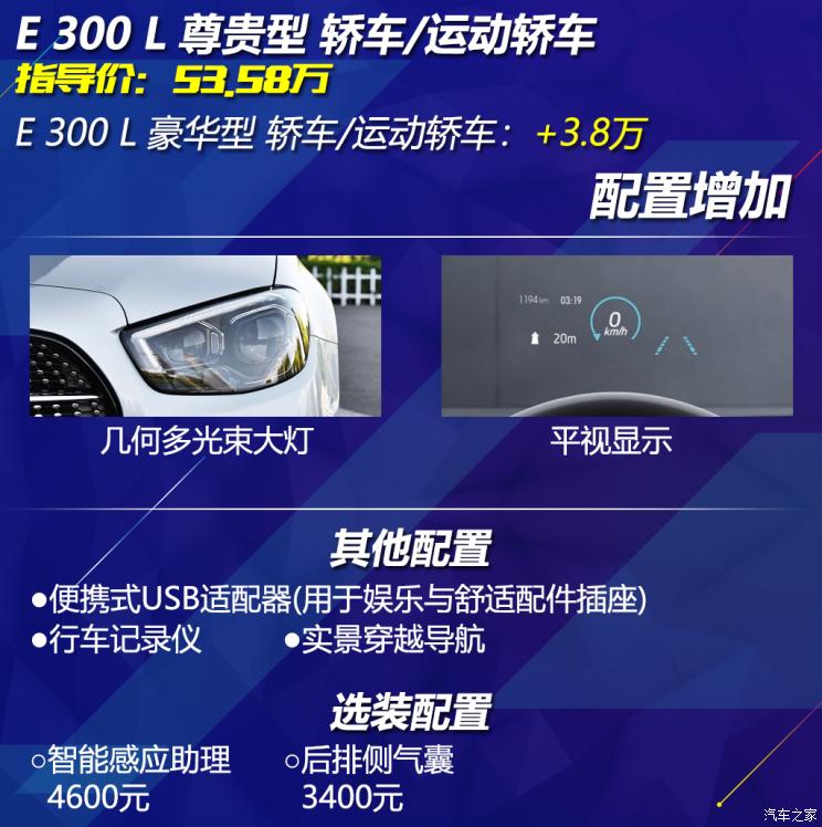 北京奔馳 奔馳E級 2021款 E 300 L 時尚型