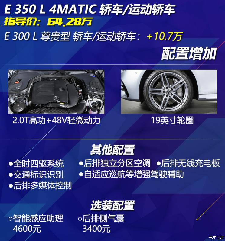 北京奔馳 奔馳E級 2021款 E 300 L 時尚型
